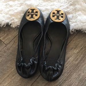 Tory Burch Black Leather Flats - Size 5.5